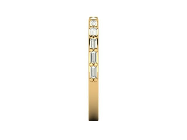 Baguette Potions Wedding Band, side profile view