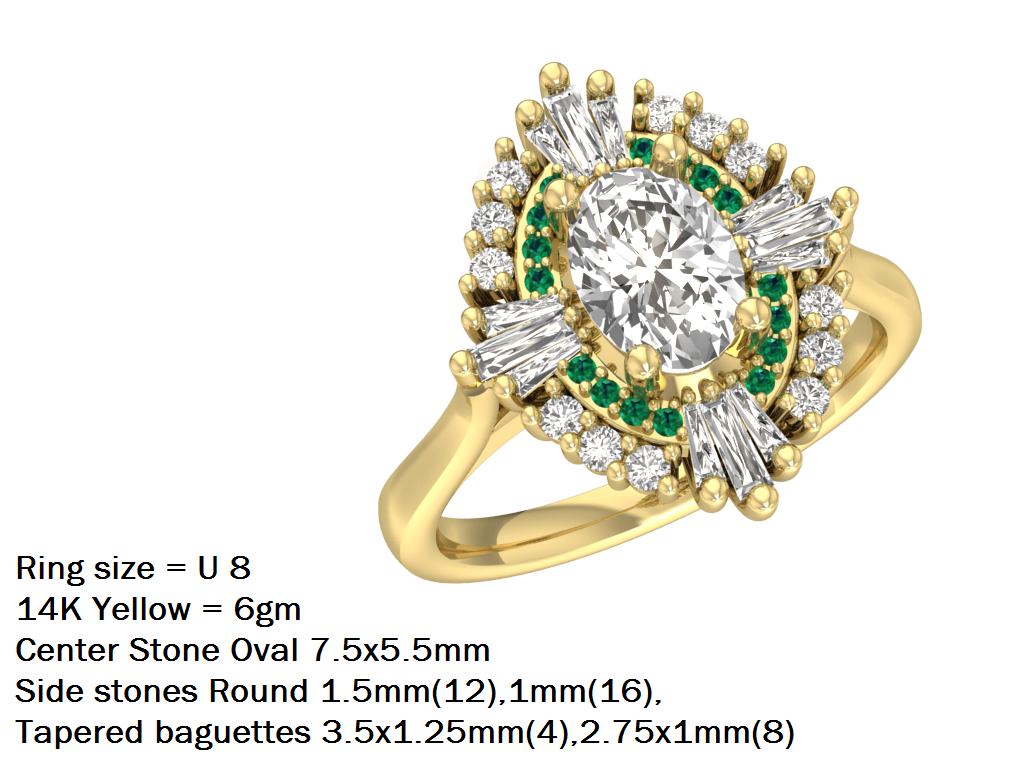 14kt Deco Diamond Opulence Engagement Ring