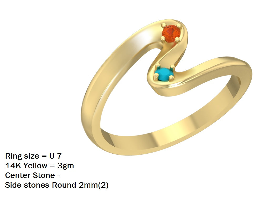 14kt Gemstone Fluidity Band // For The Sisters