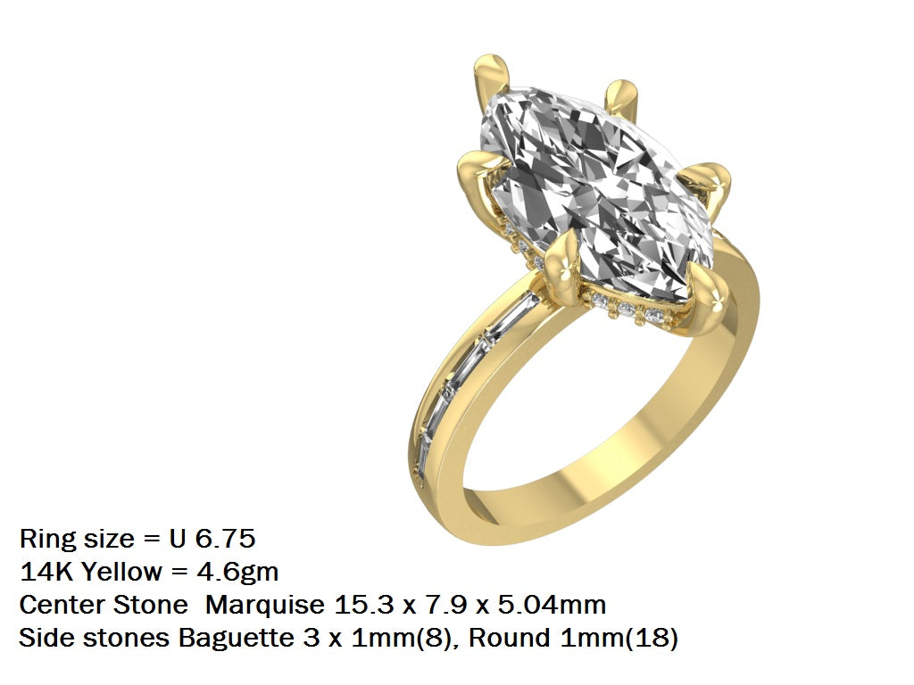 14kt Diamond Channels Engagement Ring