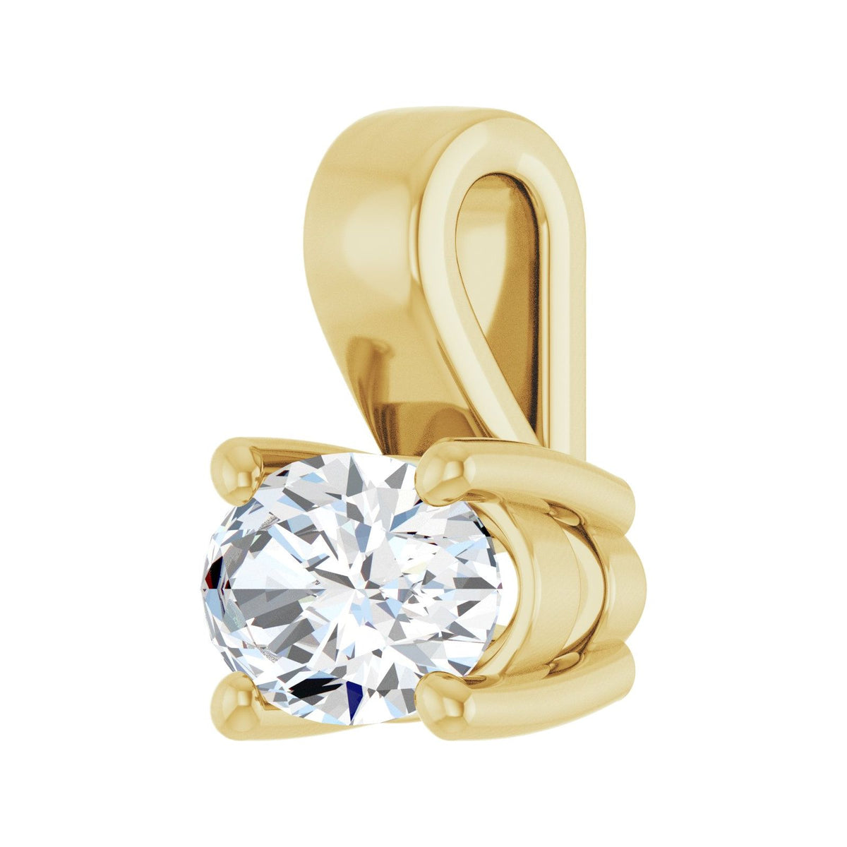 Oval Prism Charm perspective view