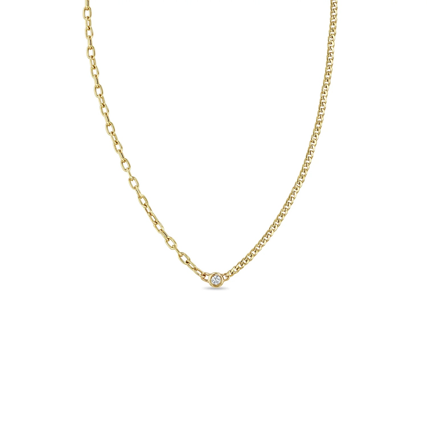 SPLIT CHAIN DIAMOND NECKLACE