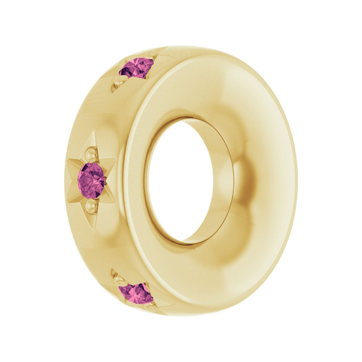 Pink Tourmaline Spacer Charm perspective view