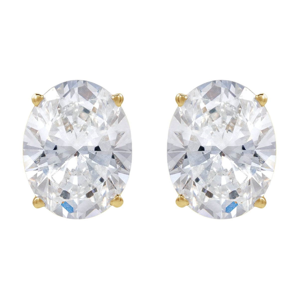 Oval Devotion Studs, four prong oval diamond earrings in 14kt gold