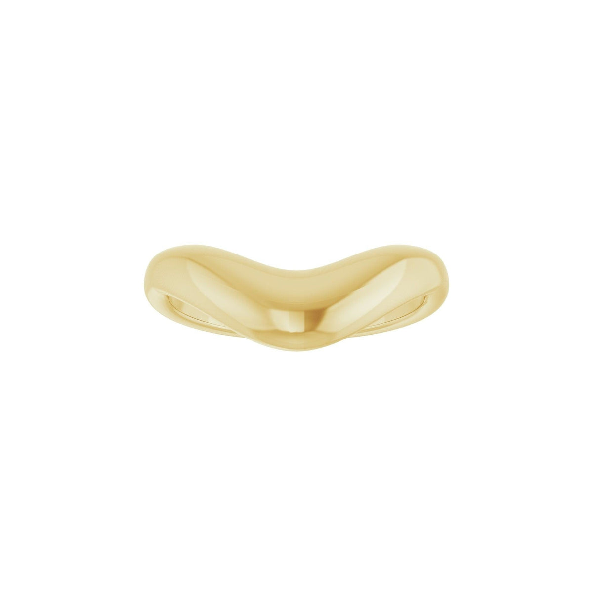 Golden Embrace contour wedding band in 14kt yellow gold, front view
