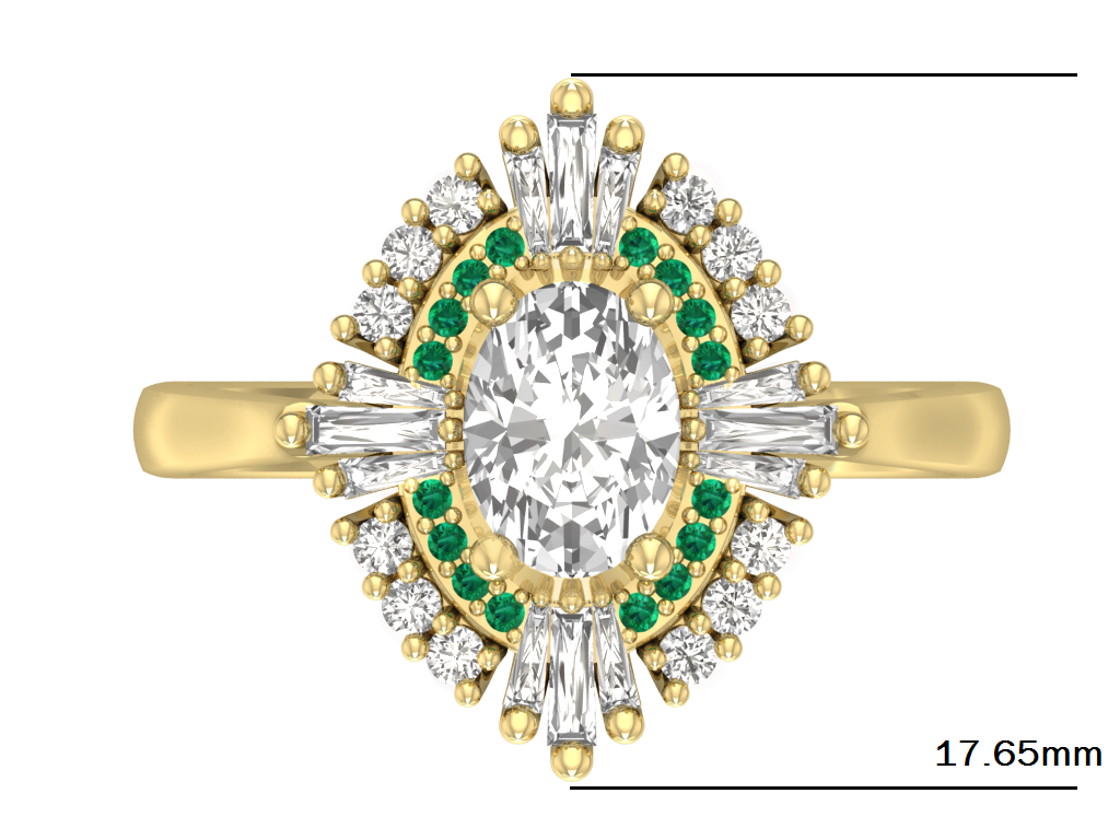 14kt Deco Diamond Opulence Engagement Ring