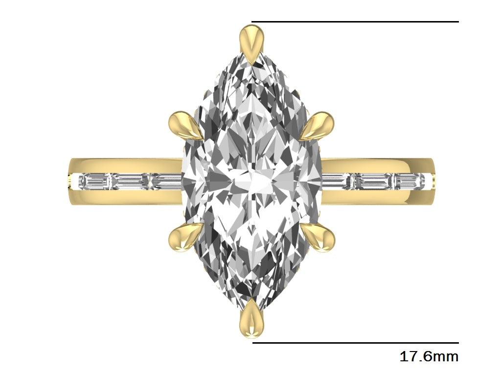 14kt Diamond Channels Engagement Ring