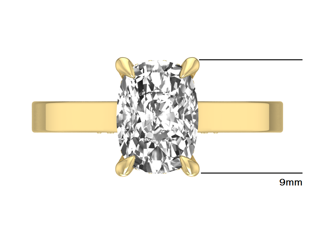 14kt Cushion Diamond Frescoes Engagement Ring