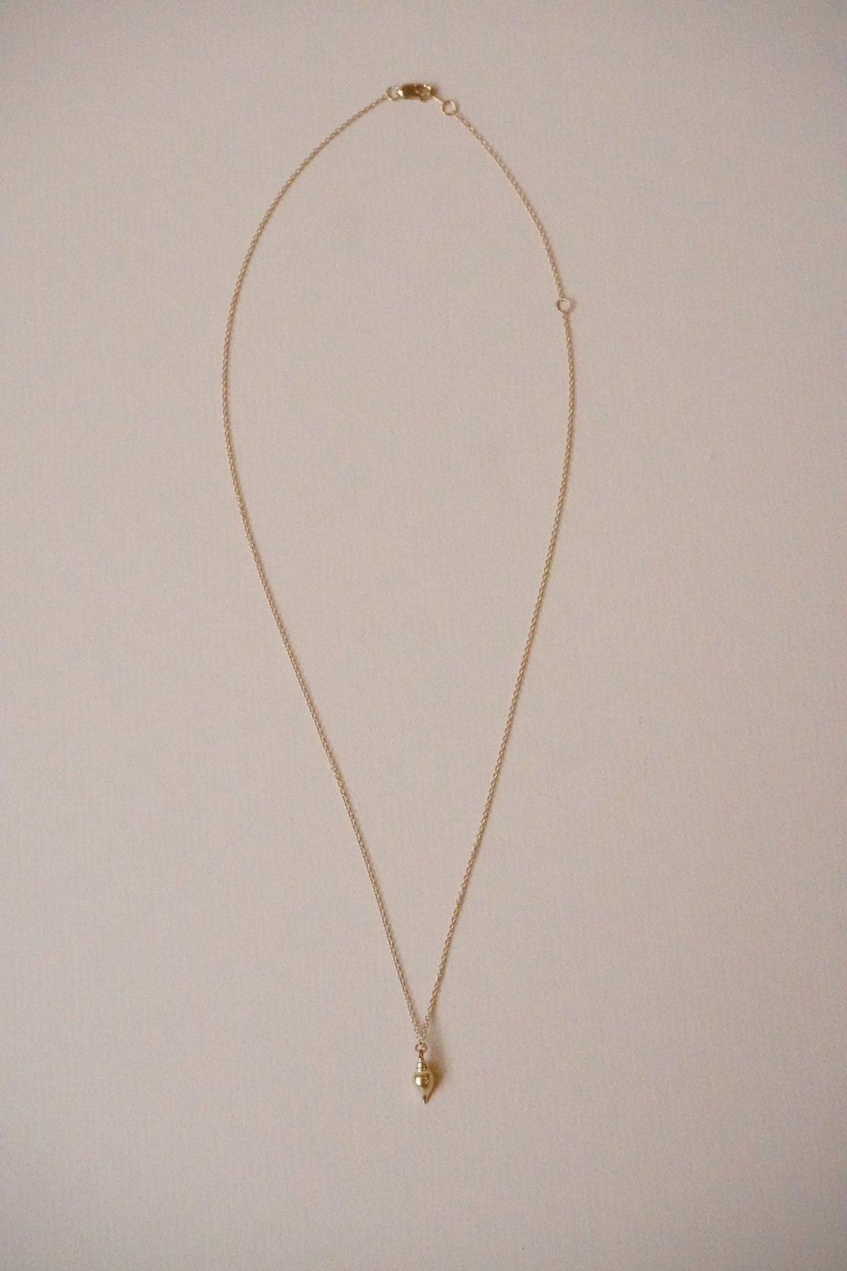 Lane & Kate Seaside Treasures Necklace, conch shell charm on a dainty cable chain in 14kt yellow gold