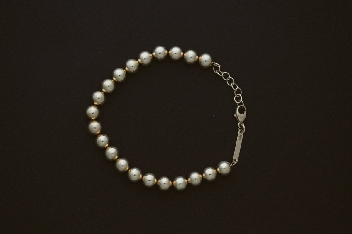 Gold Ball Beaded Chain Bracelet by Zoe Chicco in 14kt yellow gold