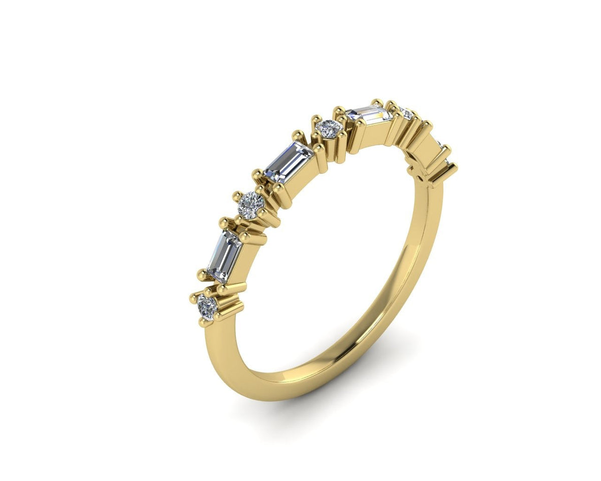 Golden Dusk Wedding Band in 14kt yellow gold, perspective view