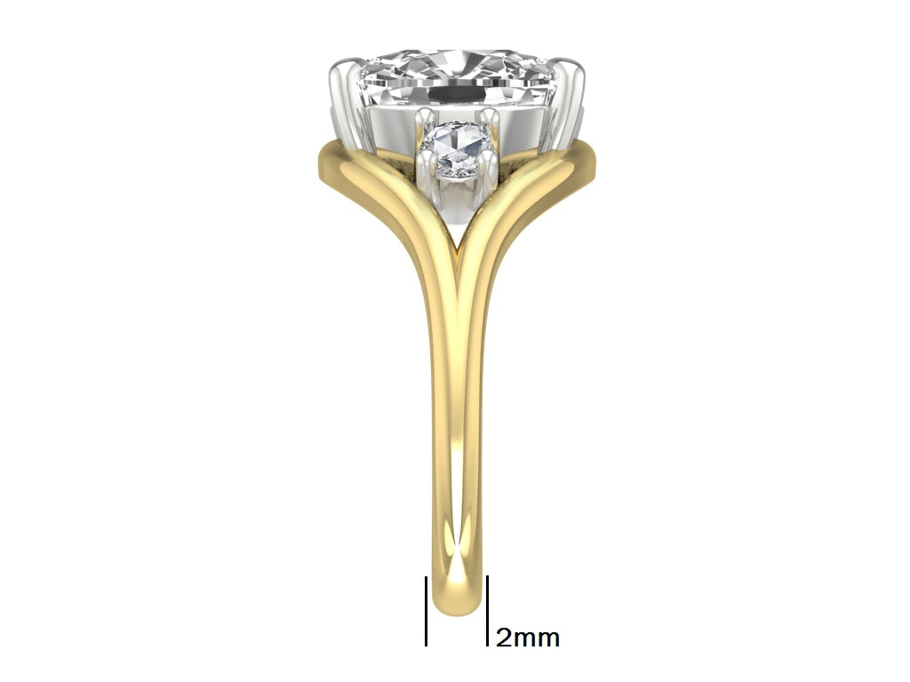 14kt Antique Diamond Embrace Engagement Ring