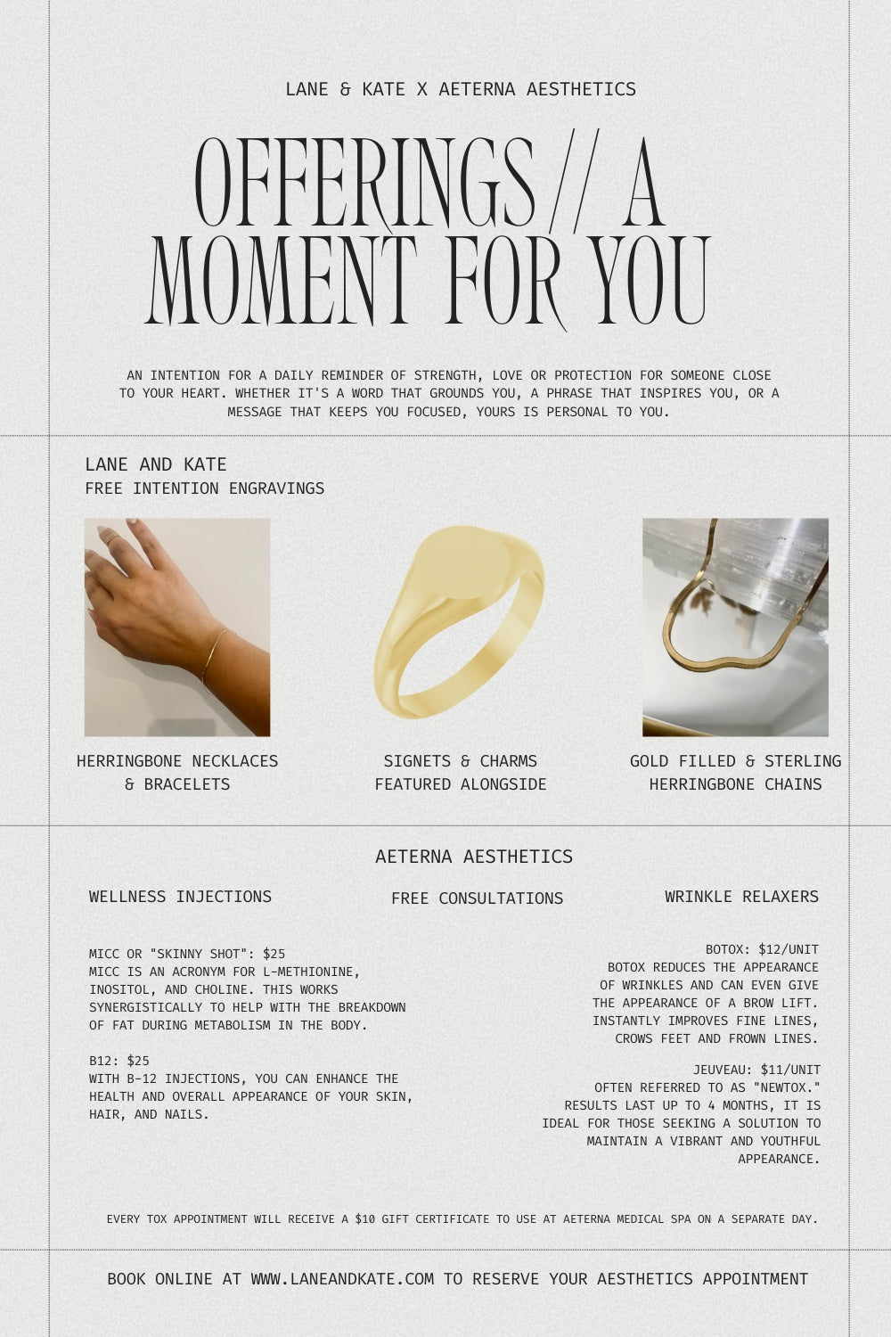 A MOMENT FOR YOU // AETERNA AESTHETICS EVENT DEPOSIT