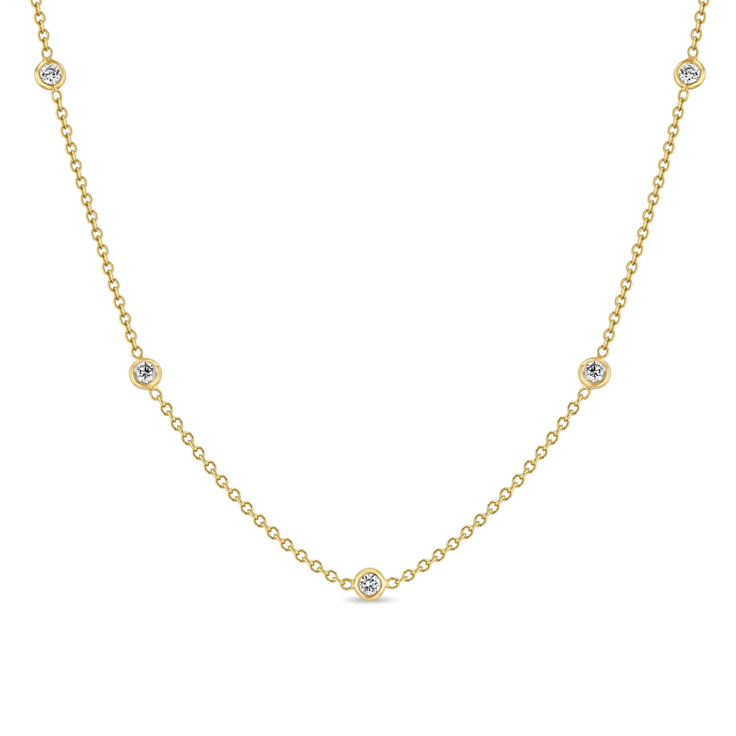 5 FLOATING DIAMOND STATION NECKLACE