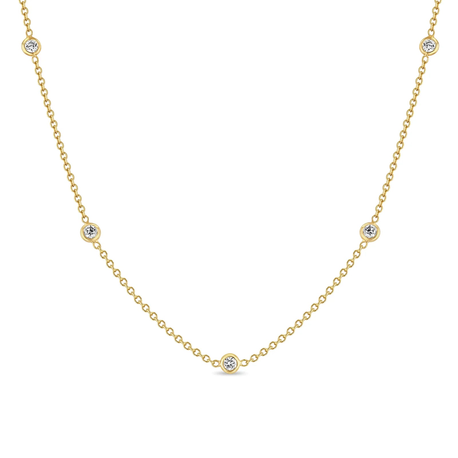 5 FLOATING DIAMOND STATION NECKLACE