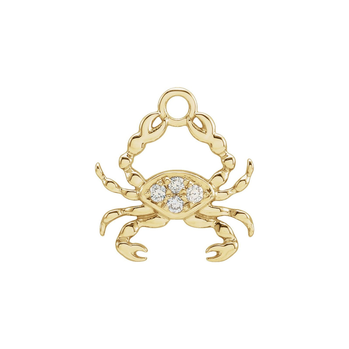 Star Sign Aura Charm, Cancer, 14kt yellow gold with diamonds