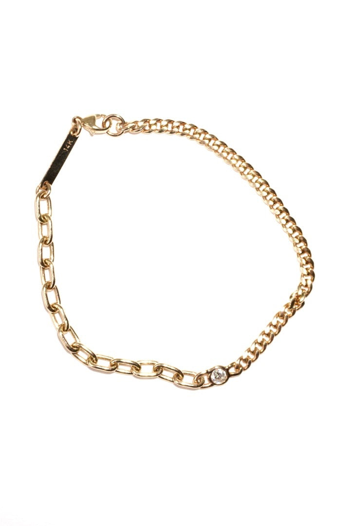FLOATING DIAMOND SPLIT CHAIN BRACELET