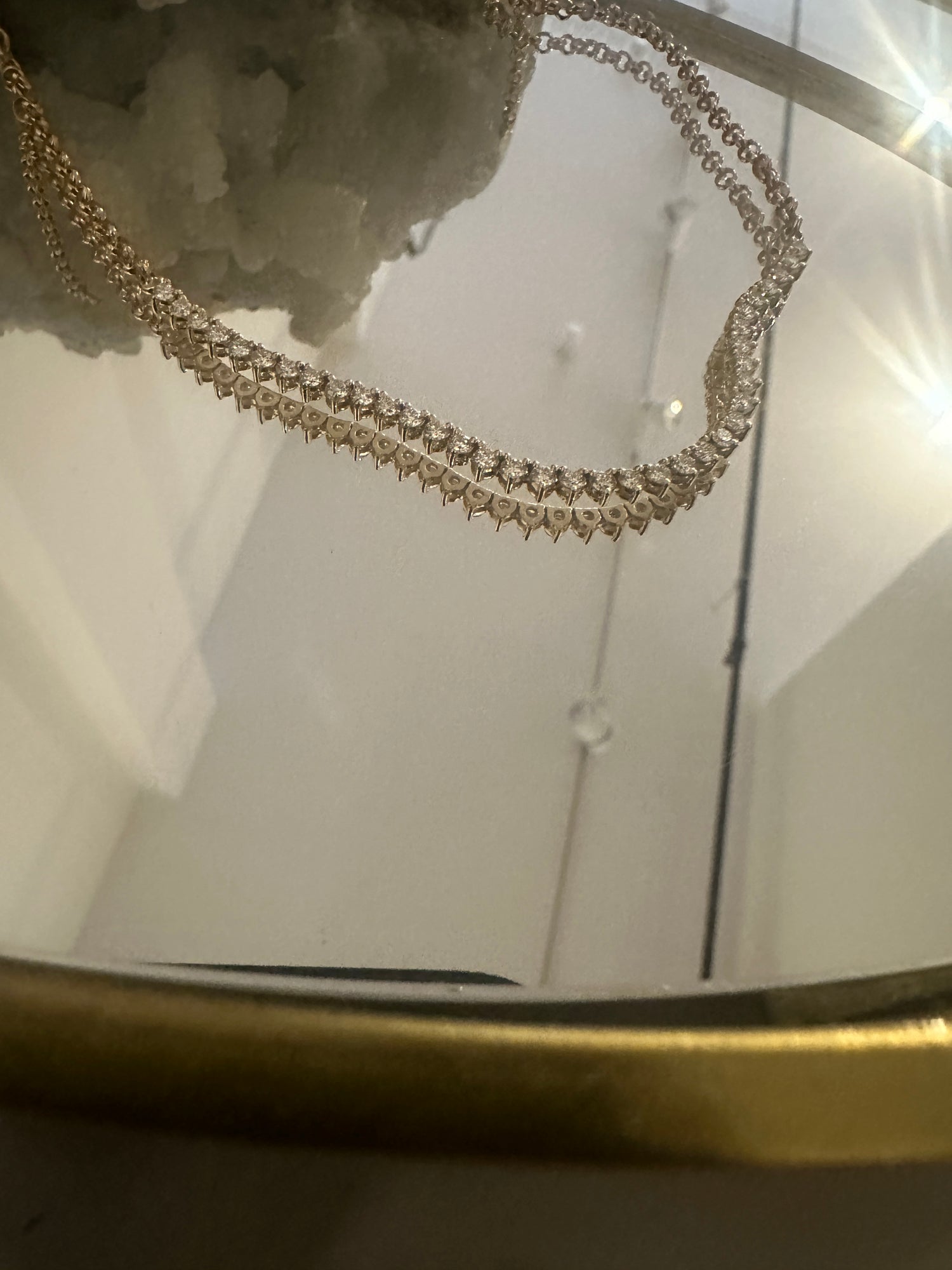 DIAMOND TENNIS SEGMENTS ROLO CHAIN NECKLACE