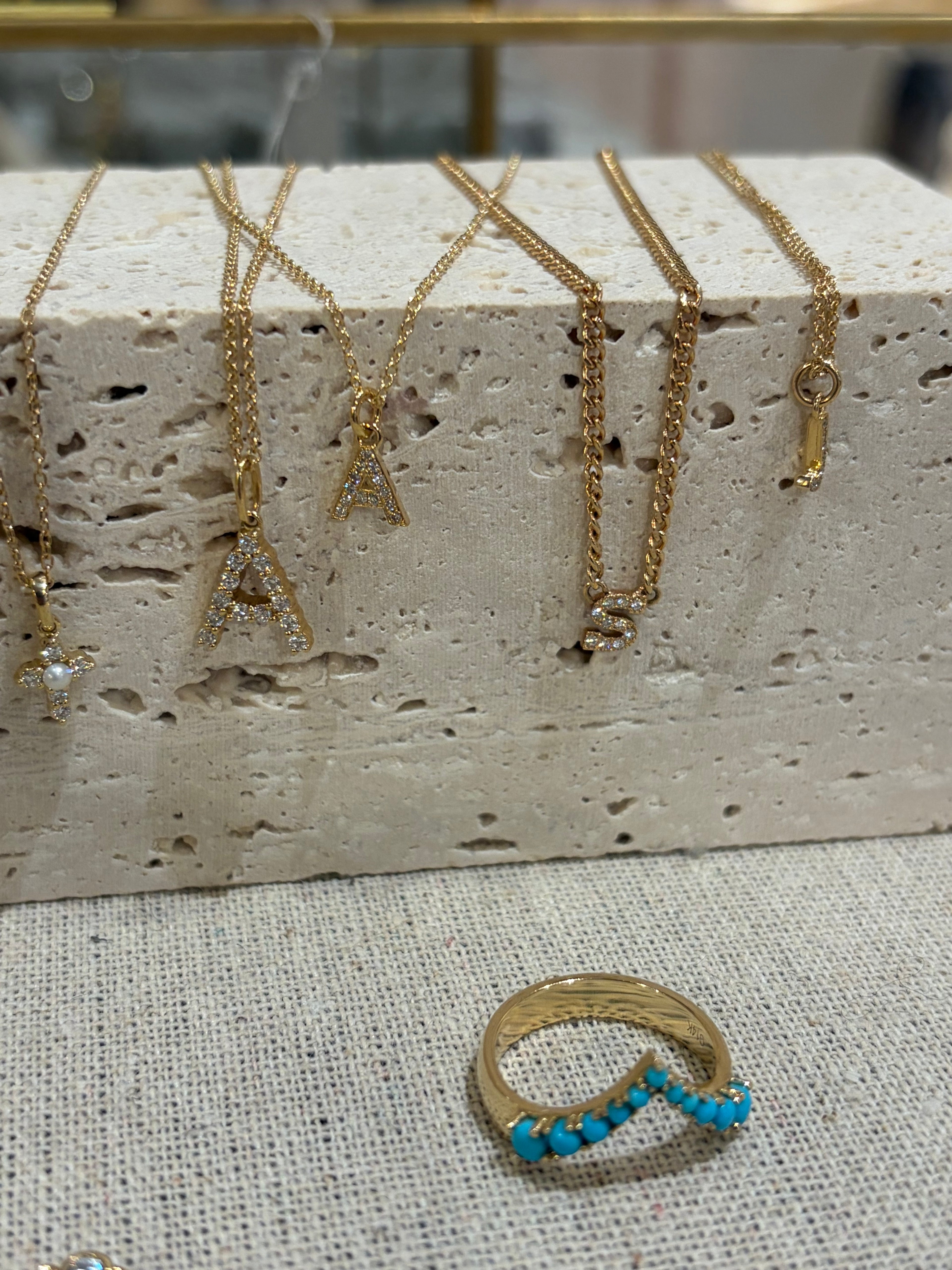 PETITE DIAMOND INITIAL NECKLACE