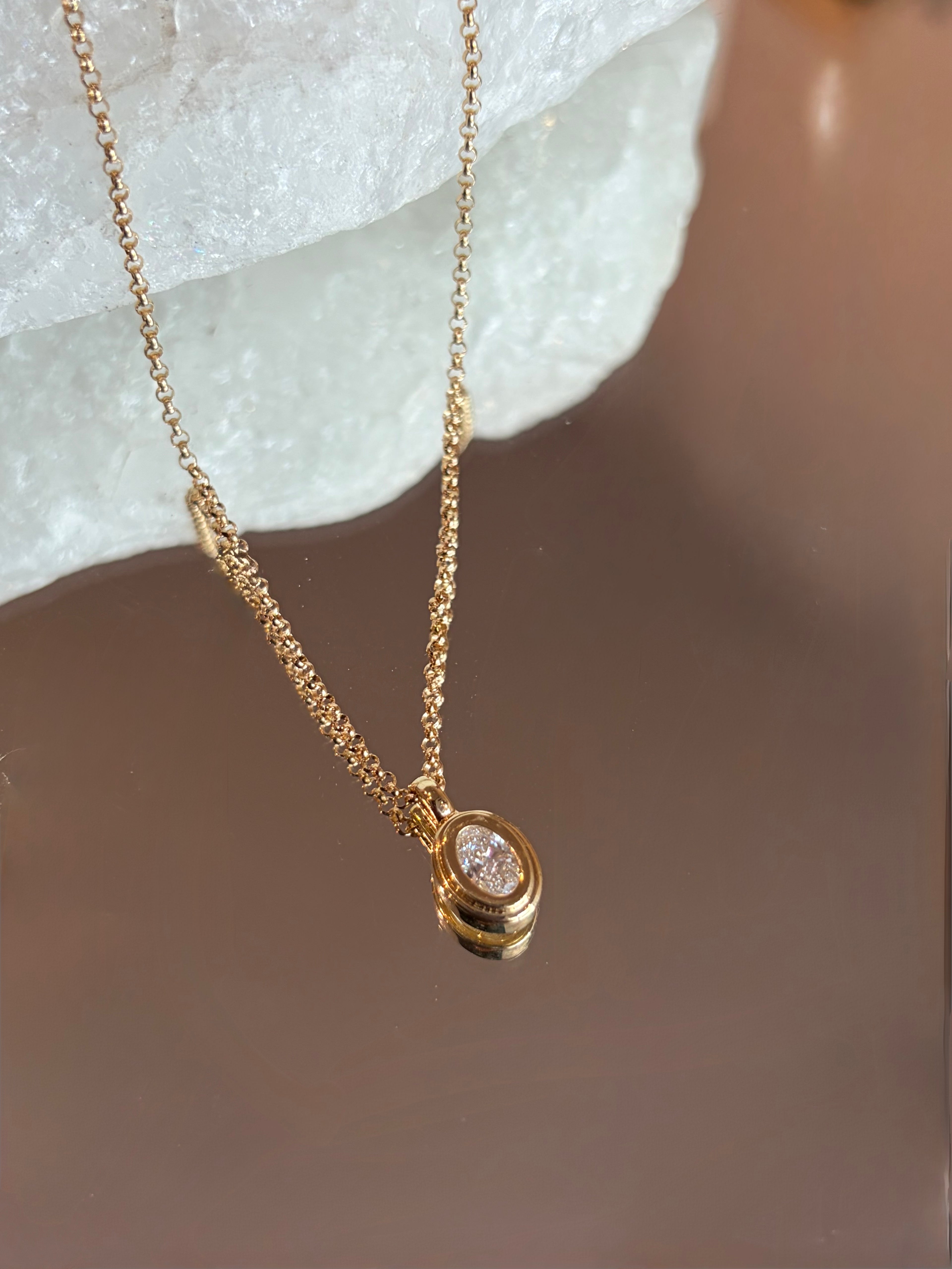 OVAL BEZEL PENDANT