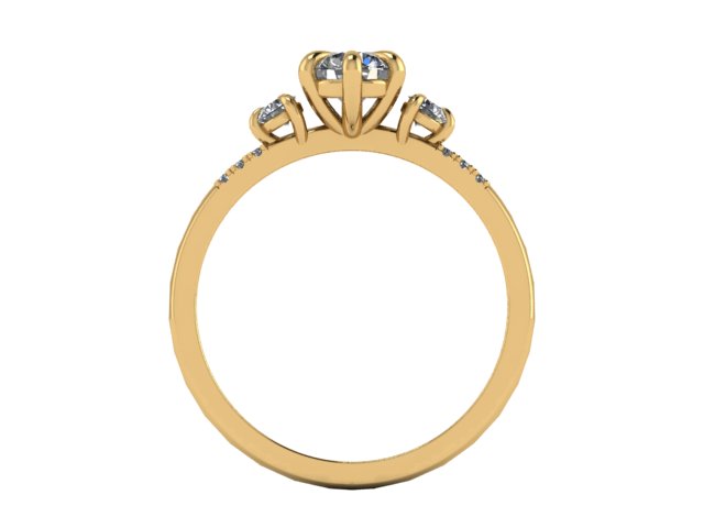 14kt Diamond Harmony Engagement Ring & Wedding Bands