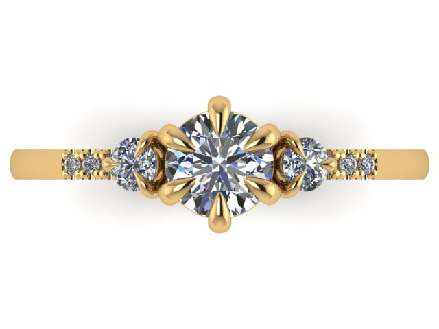 14kt Diamond Harmony Engagement Ring & Wedding Bands