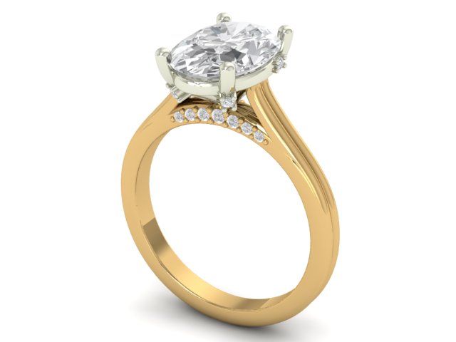 14kt Modern Diamond Gaze Engagement Ring