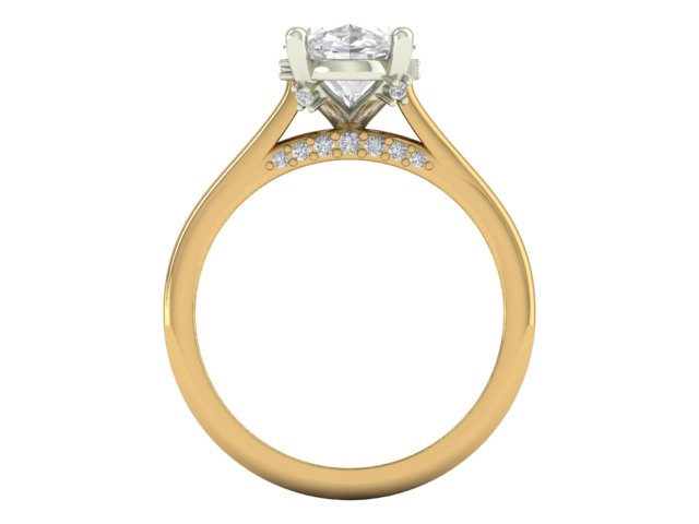 14kt Modern Diamond Gaze Engagement Ring
