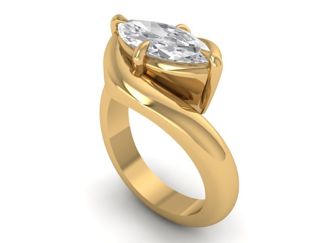 14kt Marquise Diamond Pathways Engagement Ring