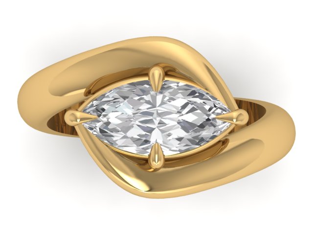 14kt Marquise Diamond Pathways Engagement Ring