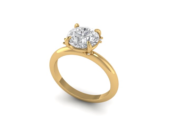 14kt Hidden Diamond Dew Engagement Ring