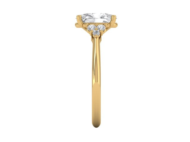 14kt Oval Diamond Balance Engagement Ring