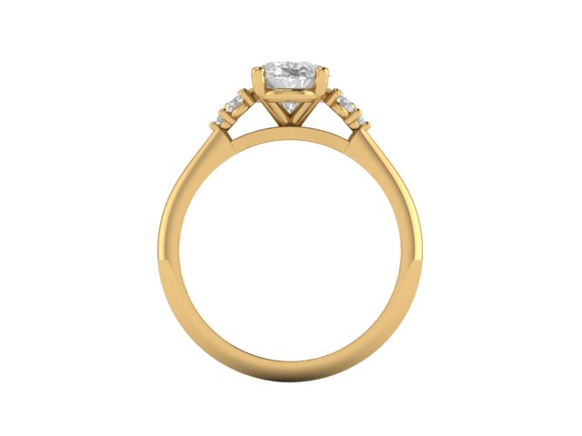 14kt Oval Diamond Balance Engagement Ring