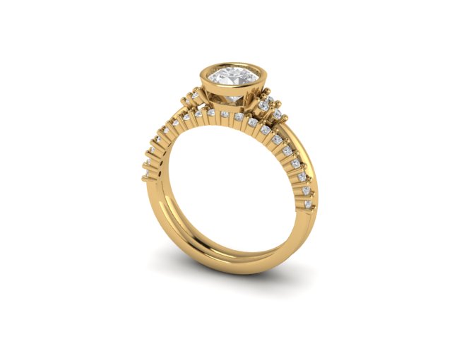 14kt Bezel Diamond Balance Set