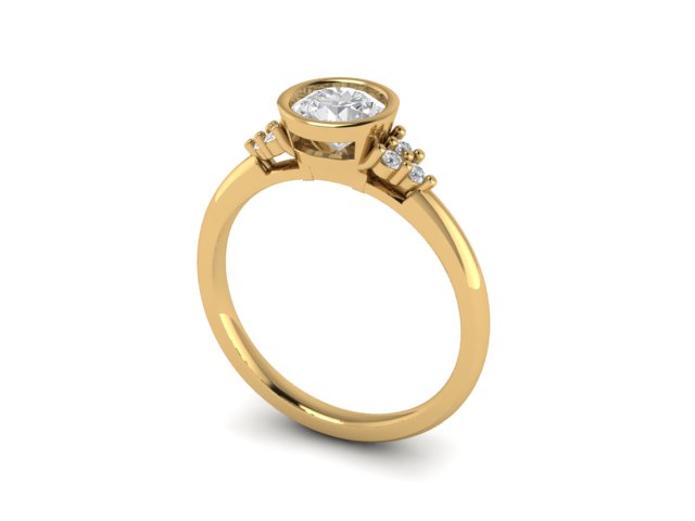 14kt Bezel Diamond Balance Set