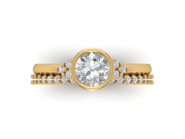 14kt Bezel Diamond Balance Set