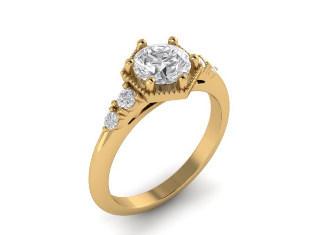 14kt Vintage Frame Engagement Ring