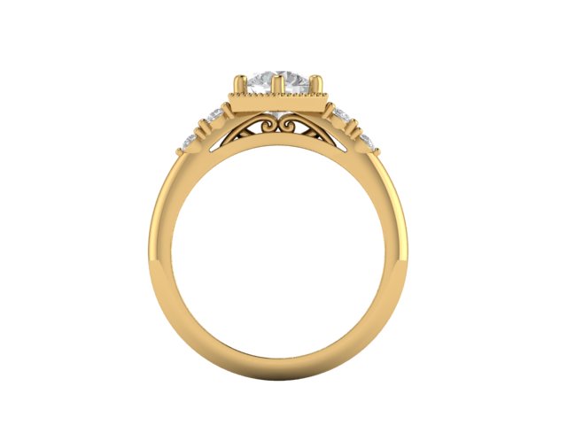 14kt Vintage Frame Engagement Ring