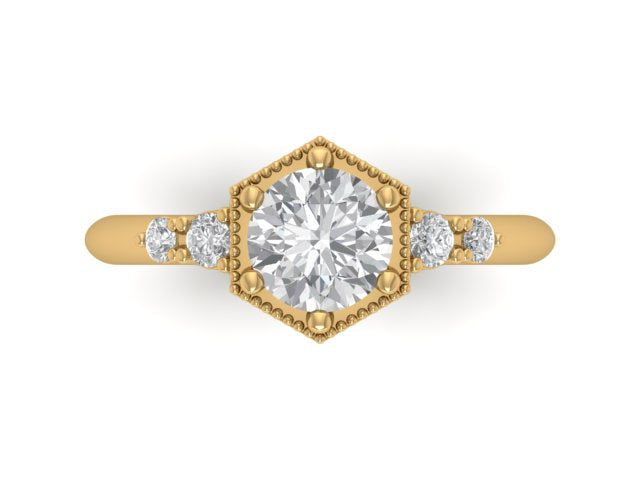 14kt Vintage Frame Engagement Ring
