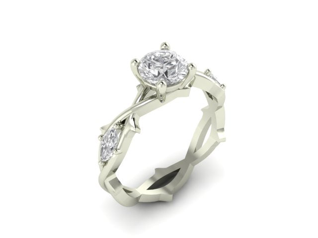 14kt Diamond Vine Engagement Ring