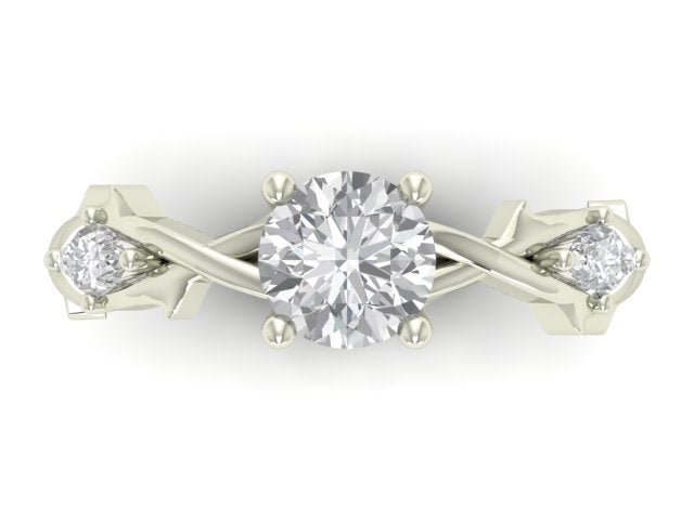 14kt Diamond Vine Engagement Ring