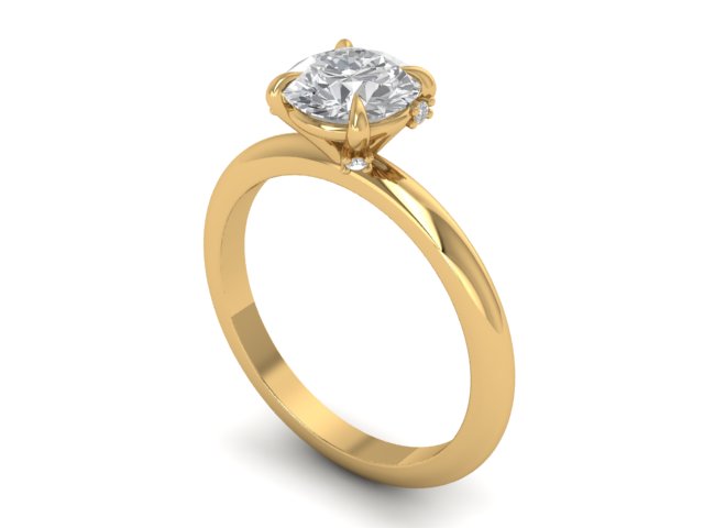 14kt Hidden Diamond Dew Engagement Ring