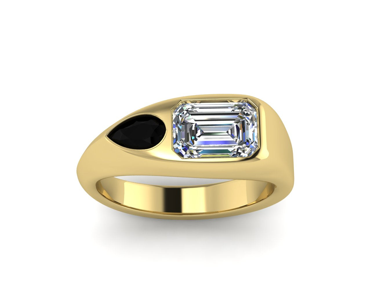 14kt Onyx Visions Signet Engagement Ring