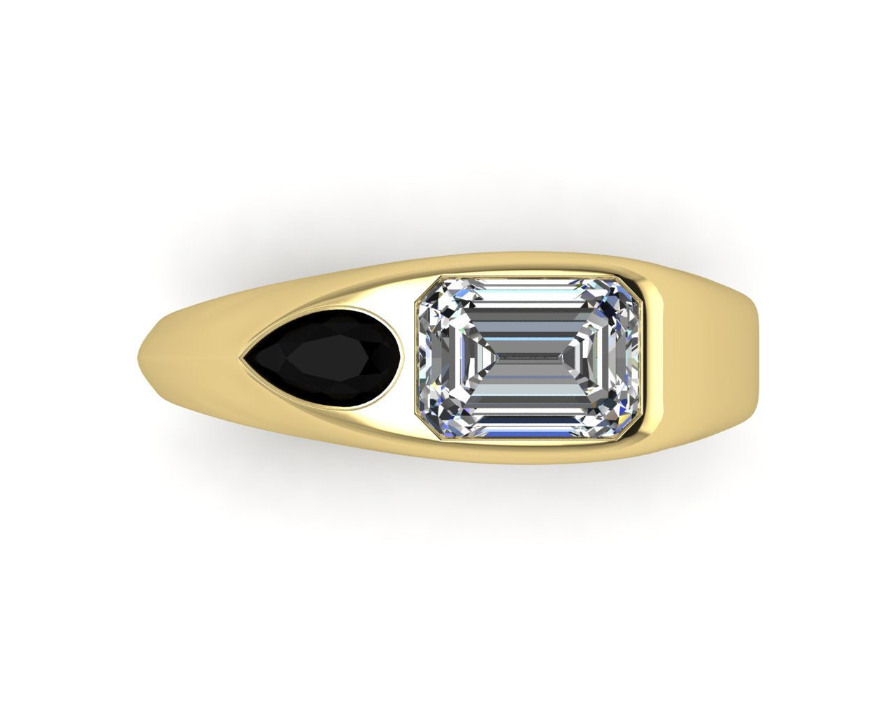 14kt Onyx Visions Signet Engagement Ring