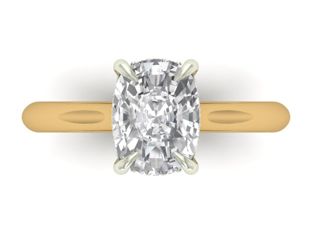 14kt Hidden Cushion Diamond Views Engagement Ring
