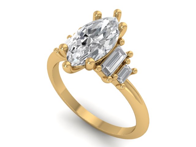 14kt Baguette Thea Engagement Ring