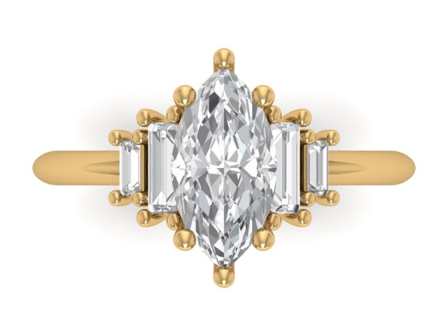 14kt Baguette Thea Engagement Ring