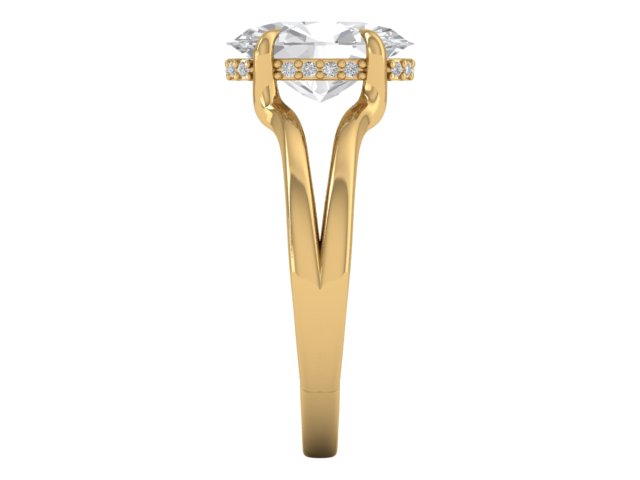 14kt Oval Diamond Flume Engagement Ring