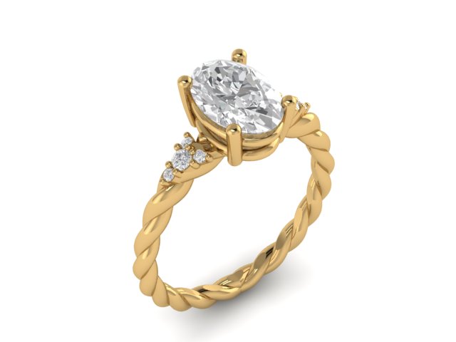 14kt Braided In Diamonds Engagement Ring