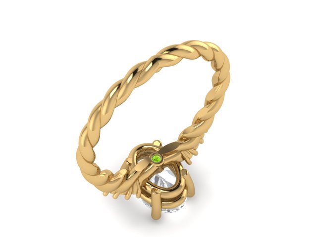 14kt Braided In Diamonds Engagement Ring